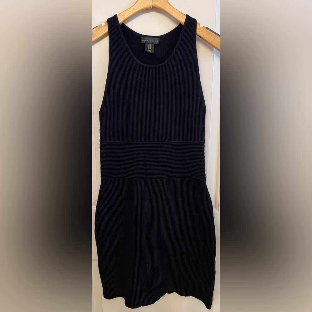 House of Harlow 1960 Black Ribbed Tank Dress